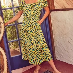 The Get Women's Tie Back Print Midi Dress